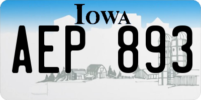 IA license plate AEP893