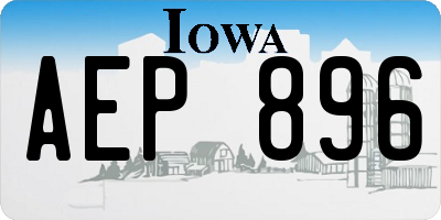 IA license plate AEP896