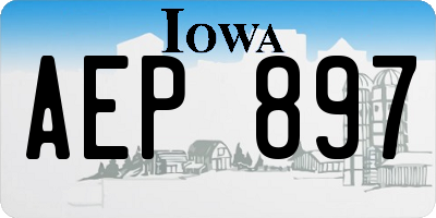 IA license plate AEP897