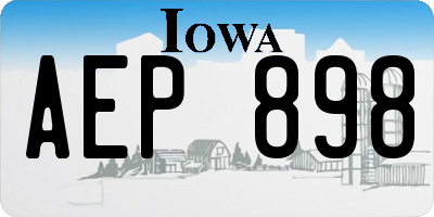 IA license plate AEP898
