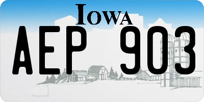 IA license plate AEP903