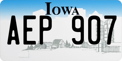 IA license plate AEP907