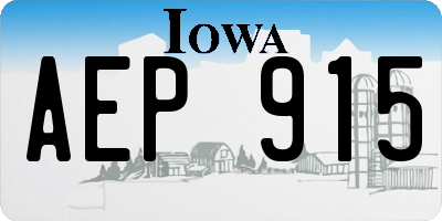 IA license plate AEP915