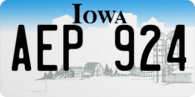 IA license plate AEP924