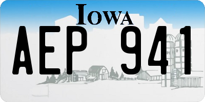 IA license plate AEP941