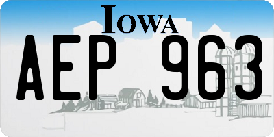IA license plate AEP963