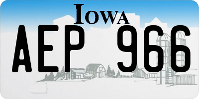 IA license plate AEP966