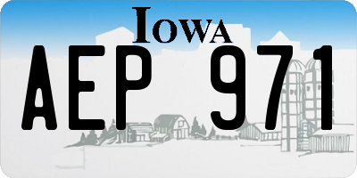 IA license plate AEP971