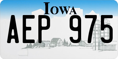 IA license plate AEP975