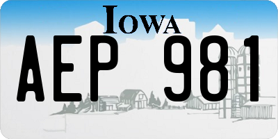 IA license plate AEP981