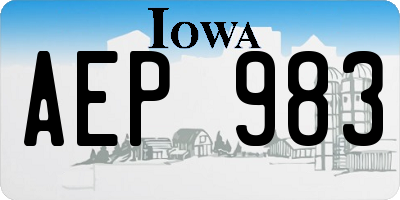 IA license plate AEP983