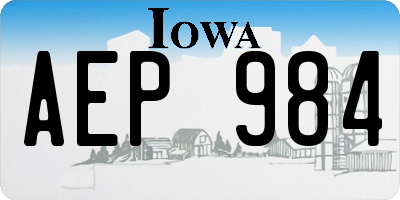 IA license plate AEP984