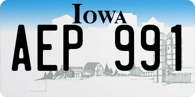 IA license plate AEP991