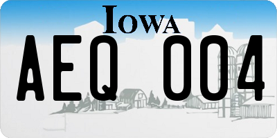 IA license plate AEQ004