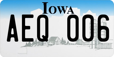 IA license plate AEQ006