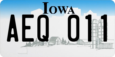 IA license plate AEQ011