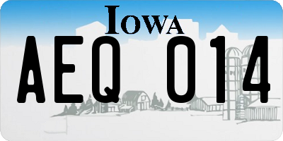IA license plate AEQ014