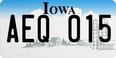 IA license plate AEQ015