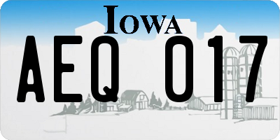 IA license plate AEQ017