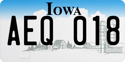 IA license plate AEQ018