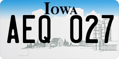 IA license plate AEQ027