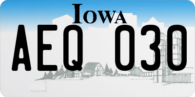 IA license plate AEQ030