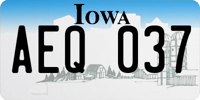 IA license plate AEQ037