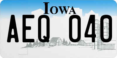 IA license plate AEQ040
