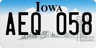 IA license plate AEQ058