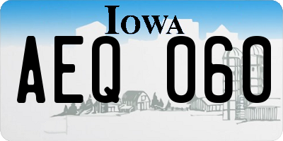 IA license plate AEQ060