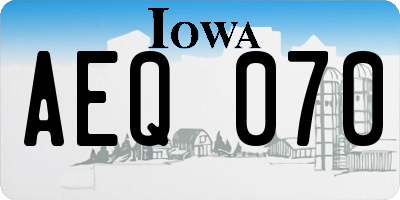 IA license plate AEQ070