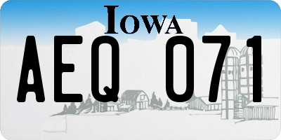 IA license plate AEQ071