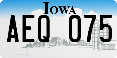 IA license plate AEQ075