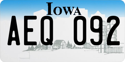 IA license plate AEQ092