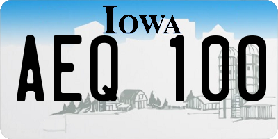 IA license plate AEQ100