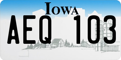 IA license plate AEQ103