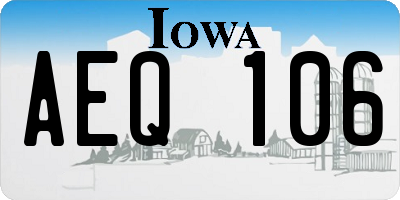 IA license plate AEQ106
