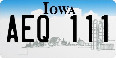 IA license plate AEQ111