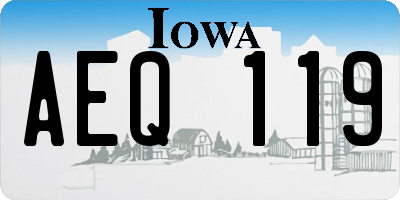 IA license plate AEQ119