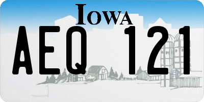 IA license plate AEQ121