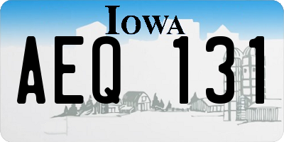 IA license plate AEQ131