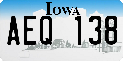 IA license plate AEQ138