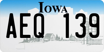 IA license plate AEQ139