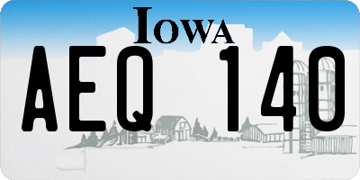 IA license plate AEQ140