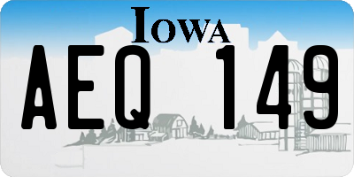IA license plate AEQ149