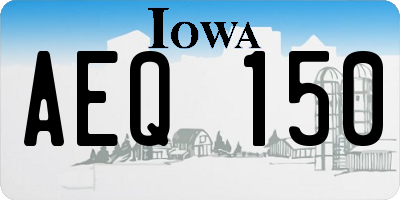 IA license plate AEQ150