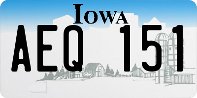 IA license plate AEQ151