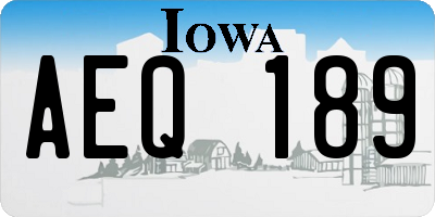 IA license plate AEQ189