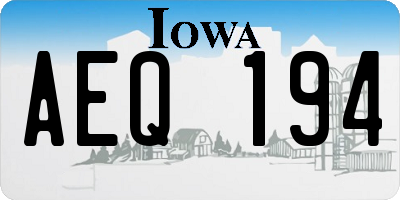IA license plate AEQ194