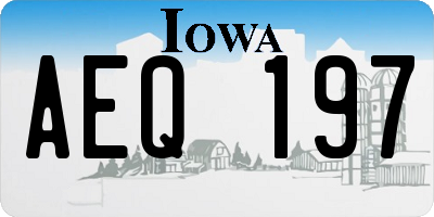 IA license plate AEQ197